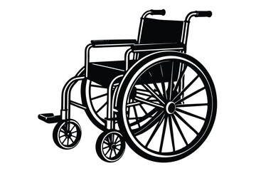 Fototapeta premium wheelchair silhouette shadow black white colors