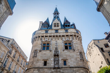 The gate Porte Cailhau is beautiful gothic architecture from the 15th century in Bordeaux, France