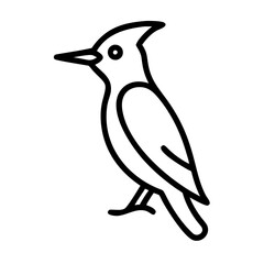 Fototapeta premium Line art illustration of a woodpecker bird 
