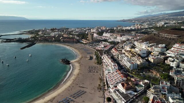  Tenerife Los Cristianos coastline during the sunny afternoon