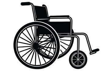 Fototapeta premium silhouette wheelchair on white background. Vector illustration