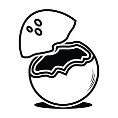 Coconut Fruit Line Art Illustration Icon