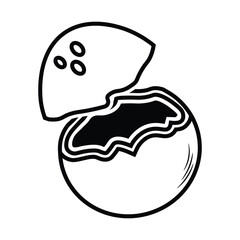 Coconut Fruit Line Art Illustration Icon