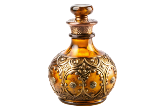 antique potion bottle on transparent background