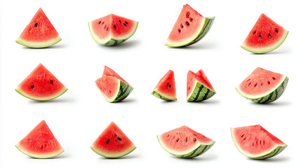 "This set includes watermelon pictures from various angles."