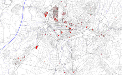 City plan of Karlsruhe (Germany)