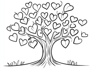 Fototapeta premium Heart-shaped leaves adorn a whimsical tree, symbolizing love and affection (3)