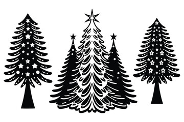 Fototapeta premium set of christmas trees vector on white background