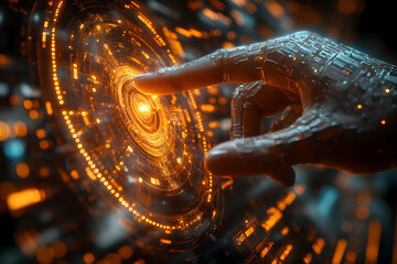 High-Tech Futuristic Interface With Glowing Circle