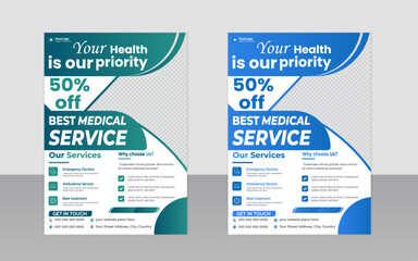 Modern medical healthcare flyer template for health services