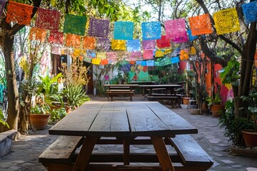 Festive Papel Picado Decoration for Weddings and Events