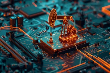 Digitalized oil pump on graphical motherboard