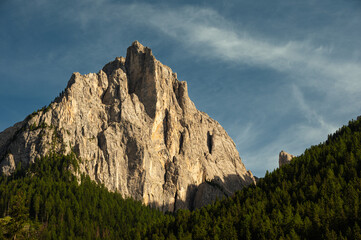 mountain landscape inside Val di Fassa, Dolomites, Italy