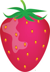 Red strawberry vector illustration with fresh and healthy fruits on white background