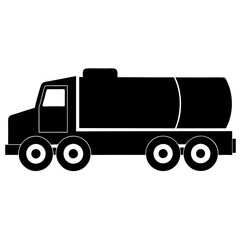 Tank Truck Silhouette Vector Icon High-Quality White Background.