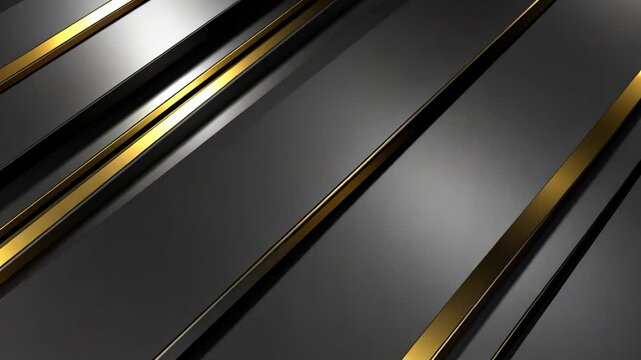 Abstract metallic background with diagonal stripes of dark gray and gold