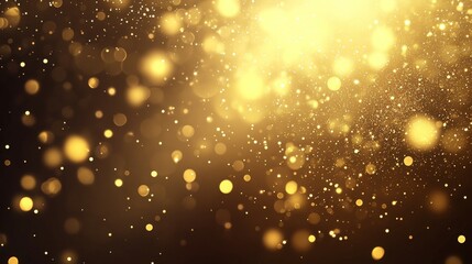 Obraz premium A shimmering background of golden bokeh lights creating a festive and celebratory atmosphere.