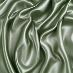Obraz premium Draped olive green satin fabric texture