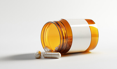 Supplements and vitamins for health home environment capsules and pills in focus wellness concept