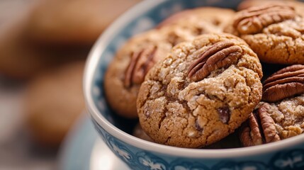 Close Up of Healthy Pecan Cookies in Natural Lighting Award Winning Editorial Food Photography