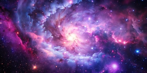 Ethereal Nebula Swirls in a Vast Universe, Milky way galaxy with stars