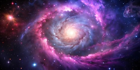 Ethereal Nebula Swirls in a Vast Universe, Milky way galaxy with stars