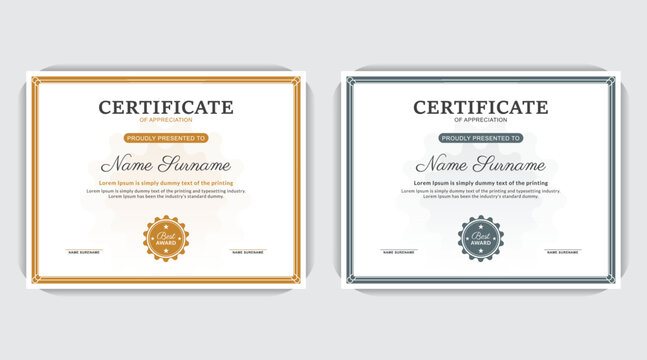 Simple and clean Print ready certificate or award design, creative, modern, Simple certificate design for Primary or High School
