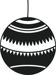 Round Hanging Piñata Silhouette - Traditional Mexican Party Vector