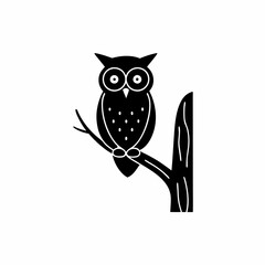 creative details Owl Perched on a Tree Icon vector illustration