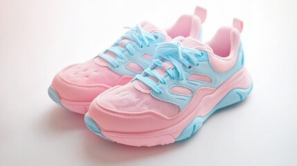 Pastel Cross Training Shoes on White Background