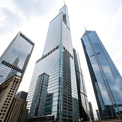 Obraz premium Reflective skyscrapers business building 