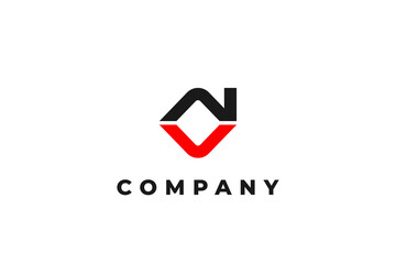 letter nv or na or nc abstract modern business logo