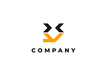 letter xy or yx abstract modern business logo