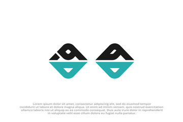 letter bd or db abstract modern business logo