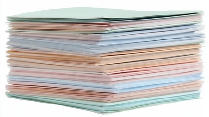 Pastel Colored Postcards on Isolated White Background