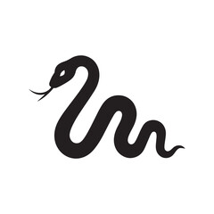 Fototapeta premium Snake Silhouette Vector Icon – Minimalist Wavy Serpent Design