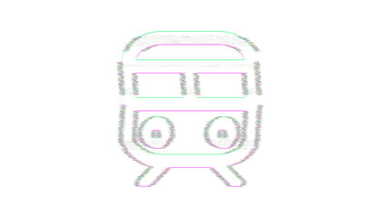Icon subway is distorted. Glitch. Noise, chromatic aberration, geometric distortion