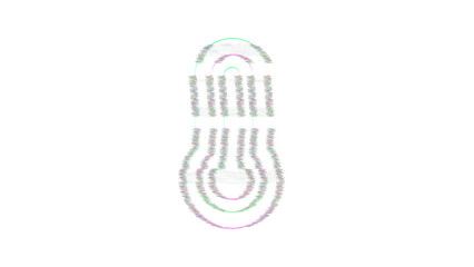 Icon thermometer full is distorted. Glitch. Noise, chromatic aberration, geometric distortion