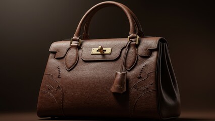 Elegant brown leather handbag showcasing fine craftsmanship.