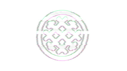 Icon stroopwafel is distorted. Glitch. Noise, chromatic aberration, geometric distortion