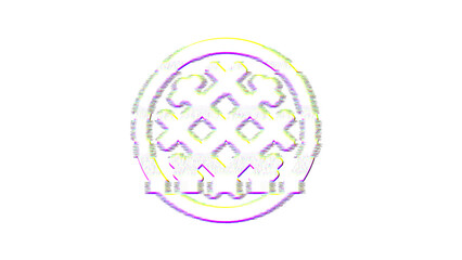 Icon stroopwafel is distorted. Glitch. Noise, chromatic aberration, geometric distortion