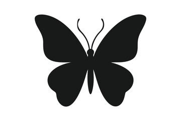 Minimalist Butterfly Silhouette – Elegant Black Symbol of Nature