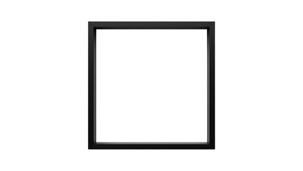 Sleek Black Square Frame isolated on transparent background.