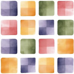 Harmonious Earthy Watercolor Palette: A Grid of Muted Tones and Subtle Gradients