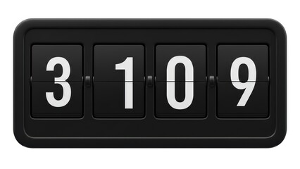 A sleek black digital counter displaying numbers.