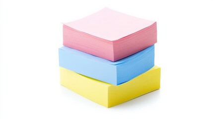 Colorful Sticky Notes on White Background