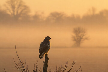 Common Buzzard in the field