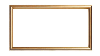 Elegant Gold Picture Frame isolated on transparent background.