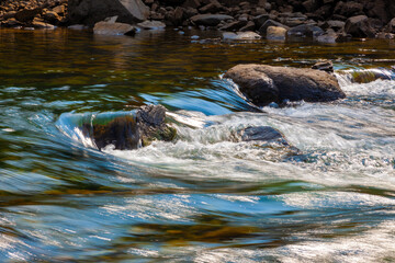 water flowing over rocks