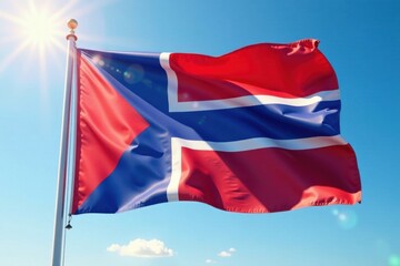 Flag waving proudly in the wind, wind, flag